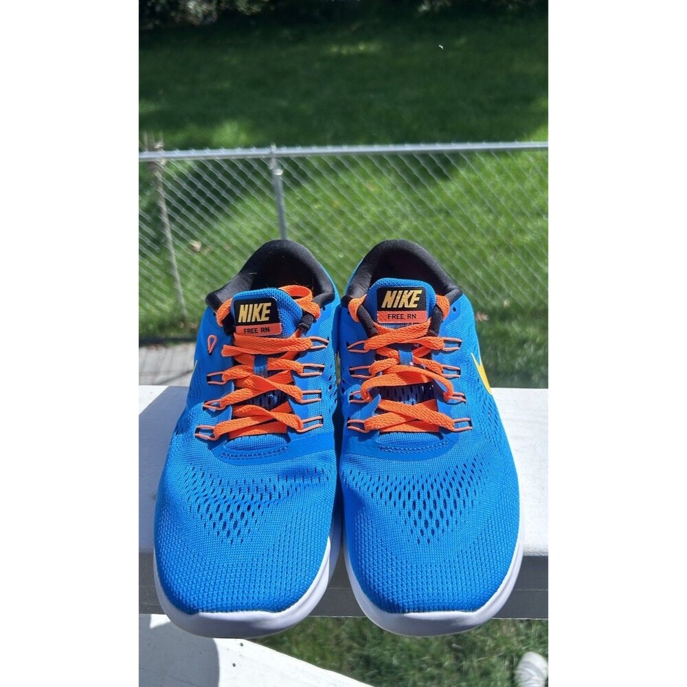 Nike Free RN 2016 Men’s Running Shoes Blue Orange Yellow Size 8 831508-407